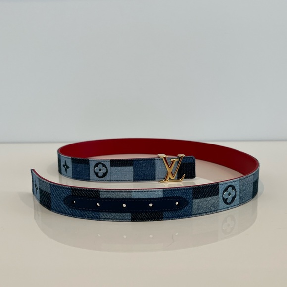 LOUIS VUITTON DENIM BELT GOLD TONE HARDWARE SIZE 90 NWOTS! - Picture 9 of 15
